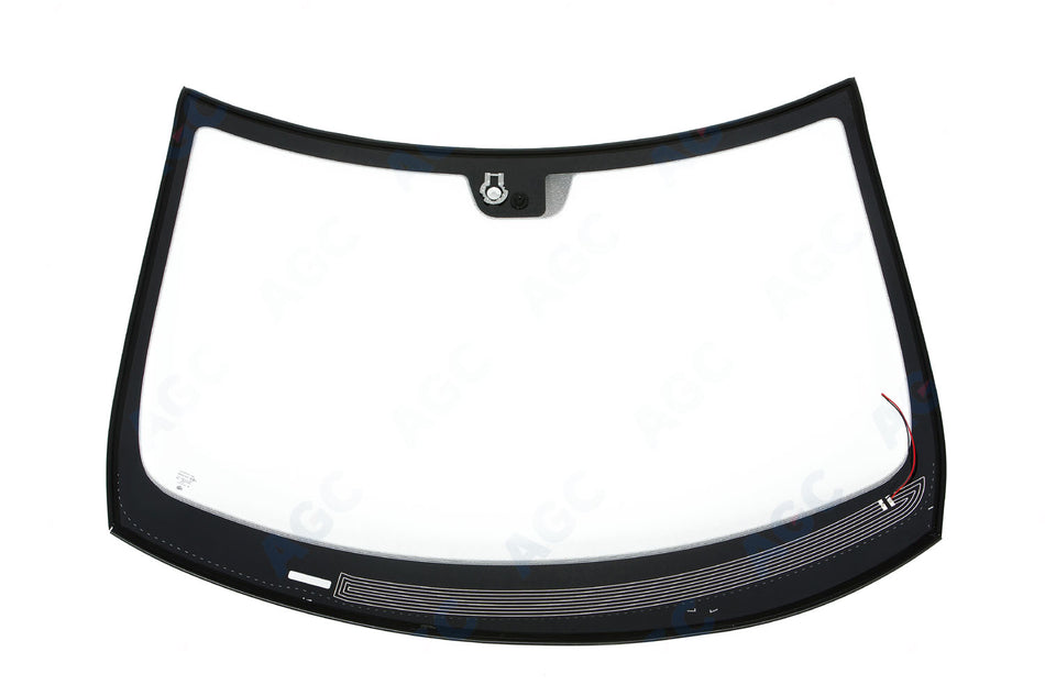 Tesla Model S (2012-), Forrude Klar coated + akustisk, Opvarmet, Sensor (lys/regn) eller sensorbeslag, Stelnr. udskæring, Sensor, Limet gummiprofil, coated, akustisk