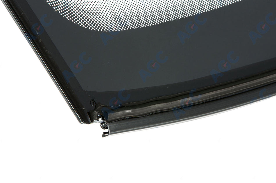 VW Transporter T5 (2003-2015), Forrude Grøn – solar, Stelnr. udskæring, Limet gummiprofil, solar, 6K