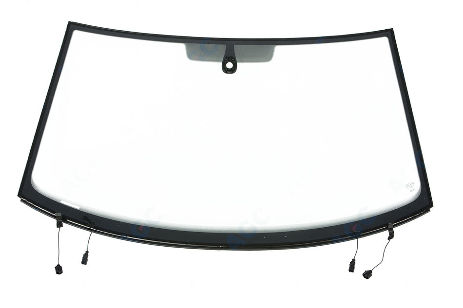 VW Transporter T5 (2003-2015), Forrude Grøn + akustisk, Opvarmet, Sensor (lys/regn) eller sensorbeslag, Stelnr. udskæring, Limet gummiprofil, akustisk, 1 5